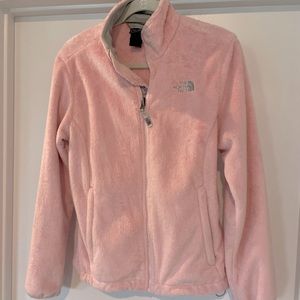 North face light pink fur fleece size medium
